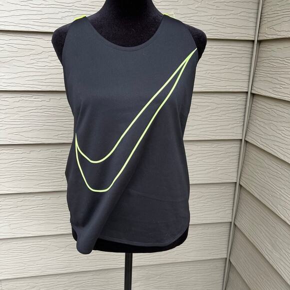 Nike black lime halter style, Dri-Fit, rounded hem, women's size S - Picture 2 of 6